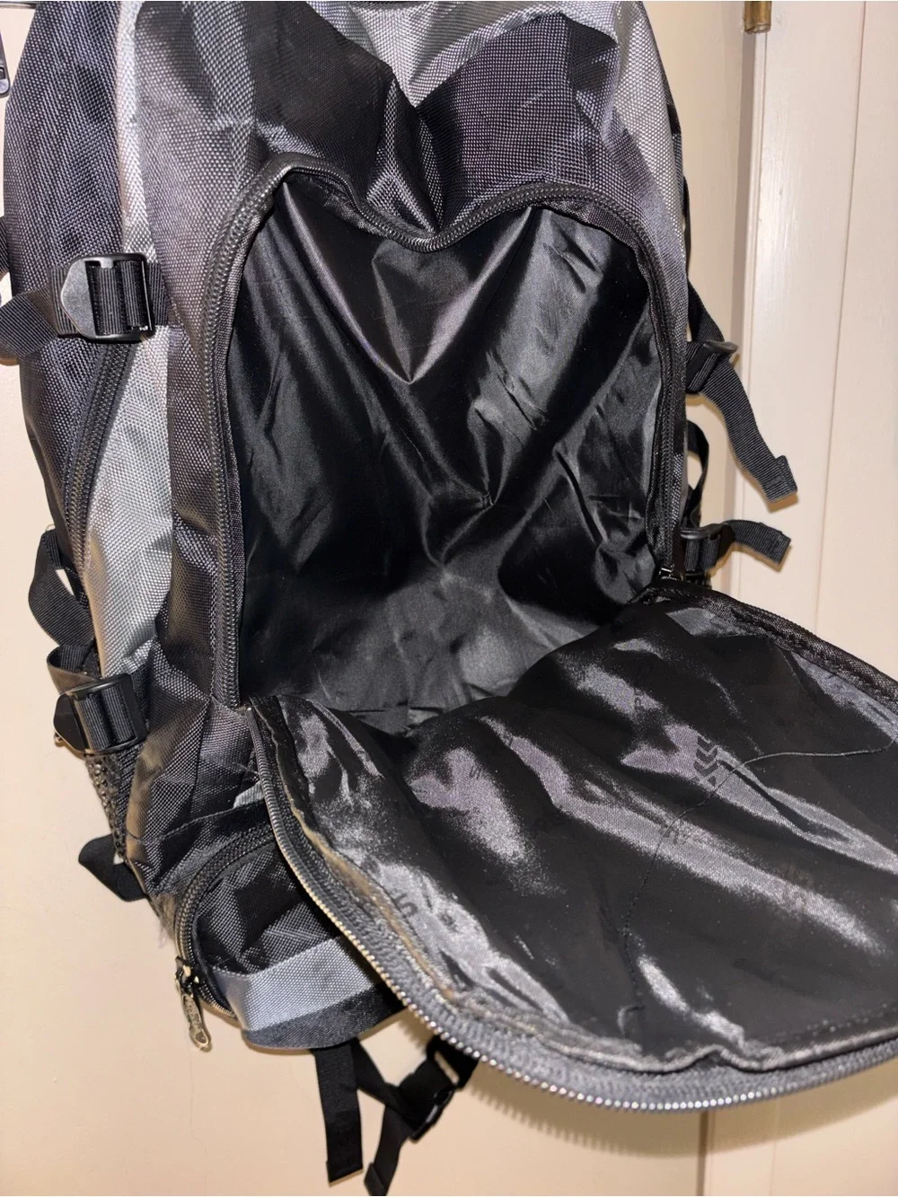 Black and Gray unisex Multi-Pocket Backpack